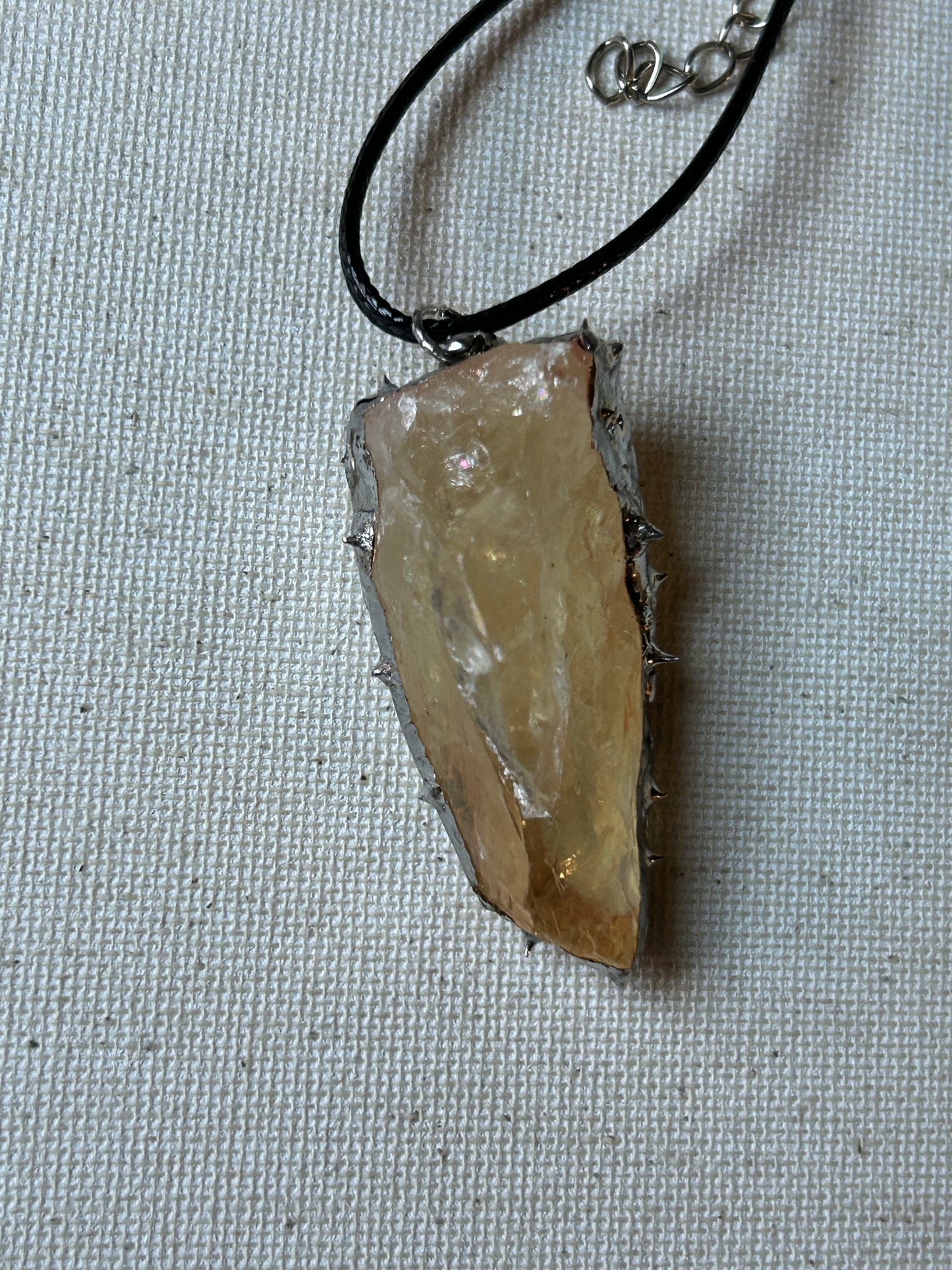 Hand Soldered Raw Citrine Necklace