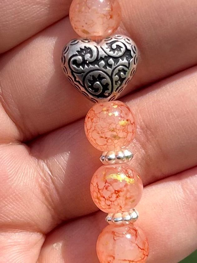 Arcane Heart Style Valentine Glass Bracelet