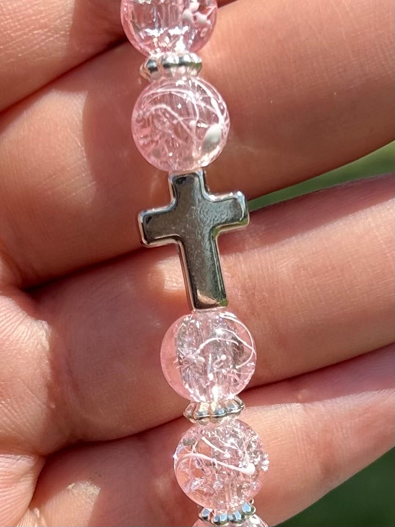 Cross Style LoveSick Glass Bracelet