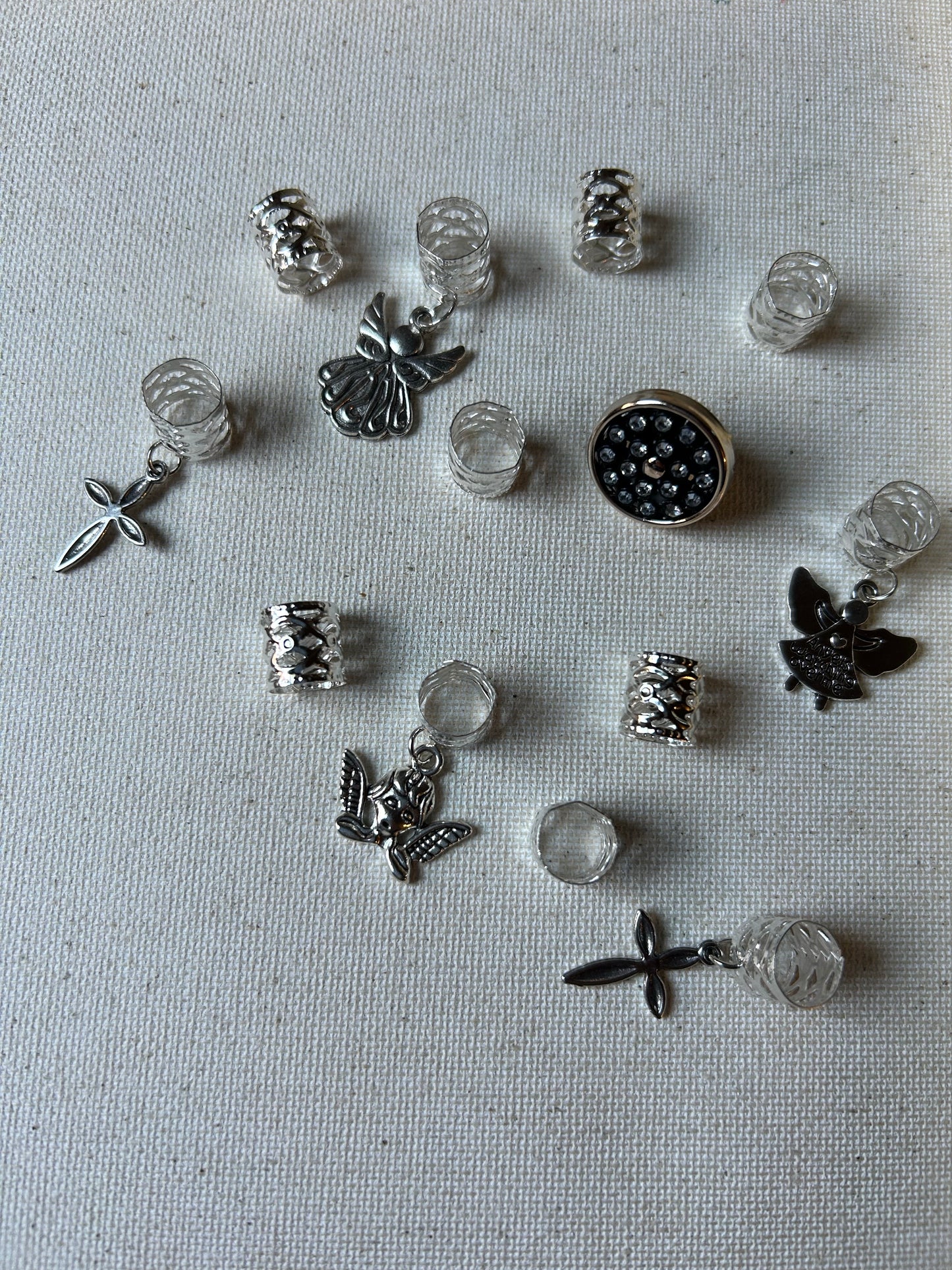 Angels & Crosses Silver Hair Charms