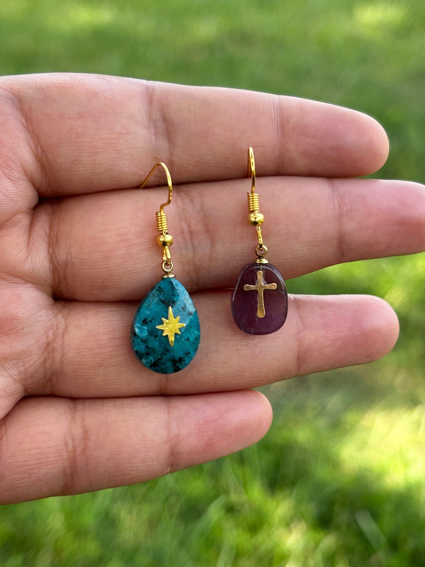 Irregular Gem Chip Earrings Style Northern Faith