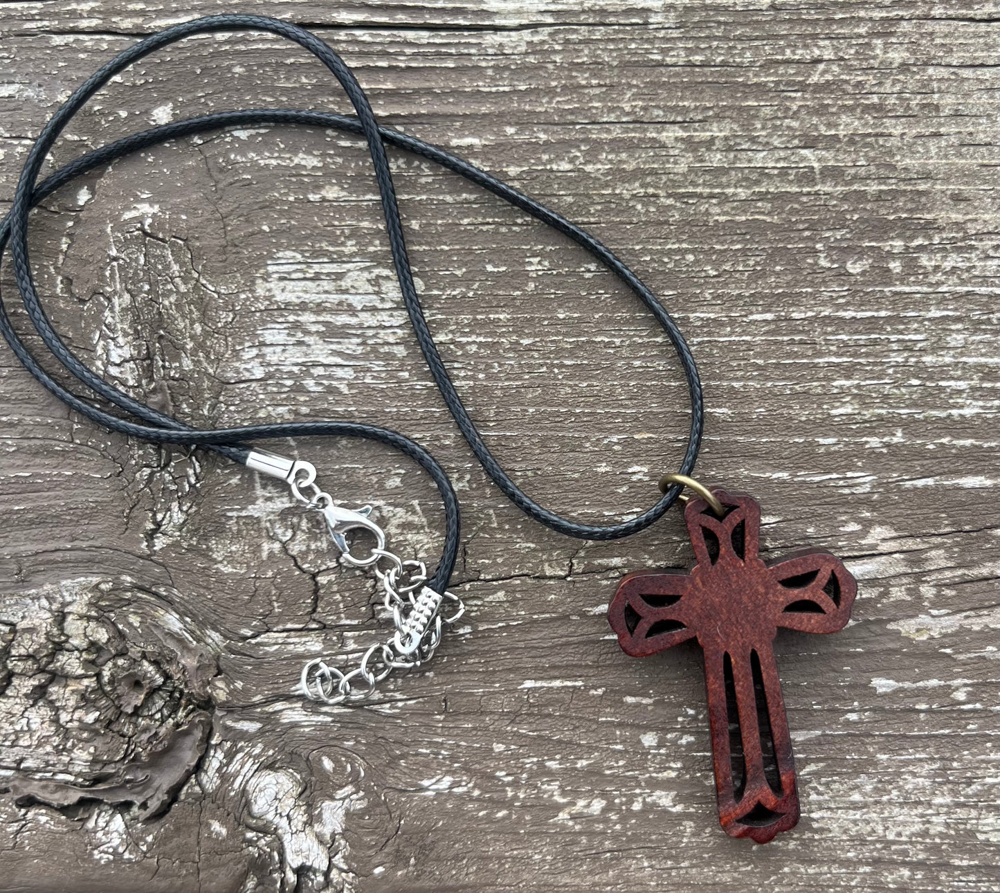 Wooden Cross Necklace
