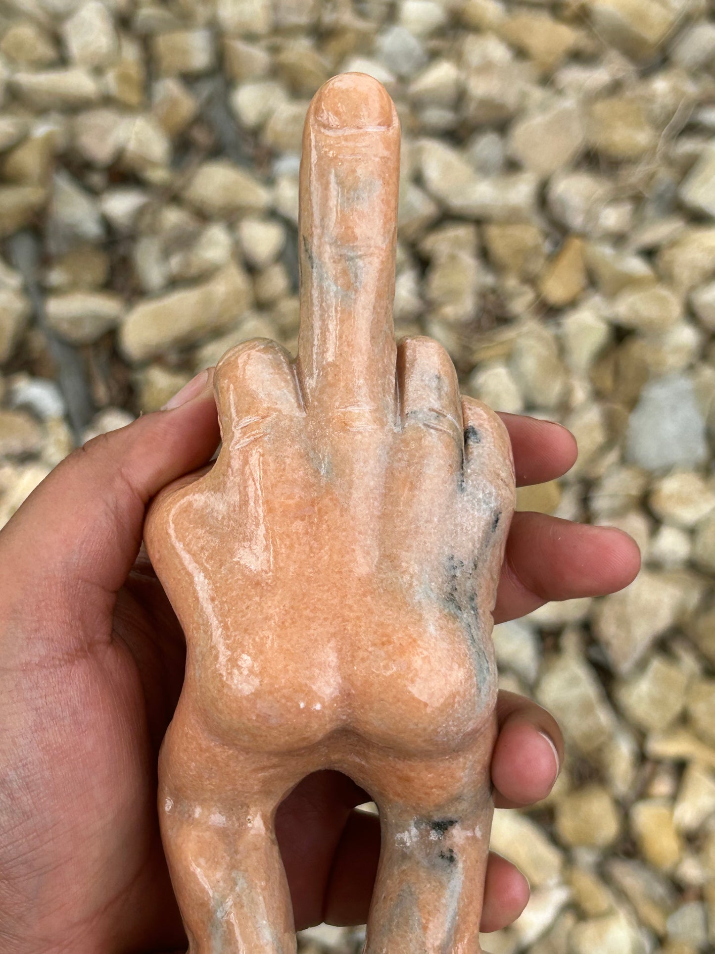 Peach MoonStone With Black Tourmaline Inclusions