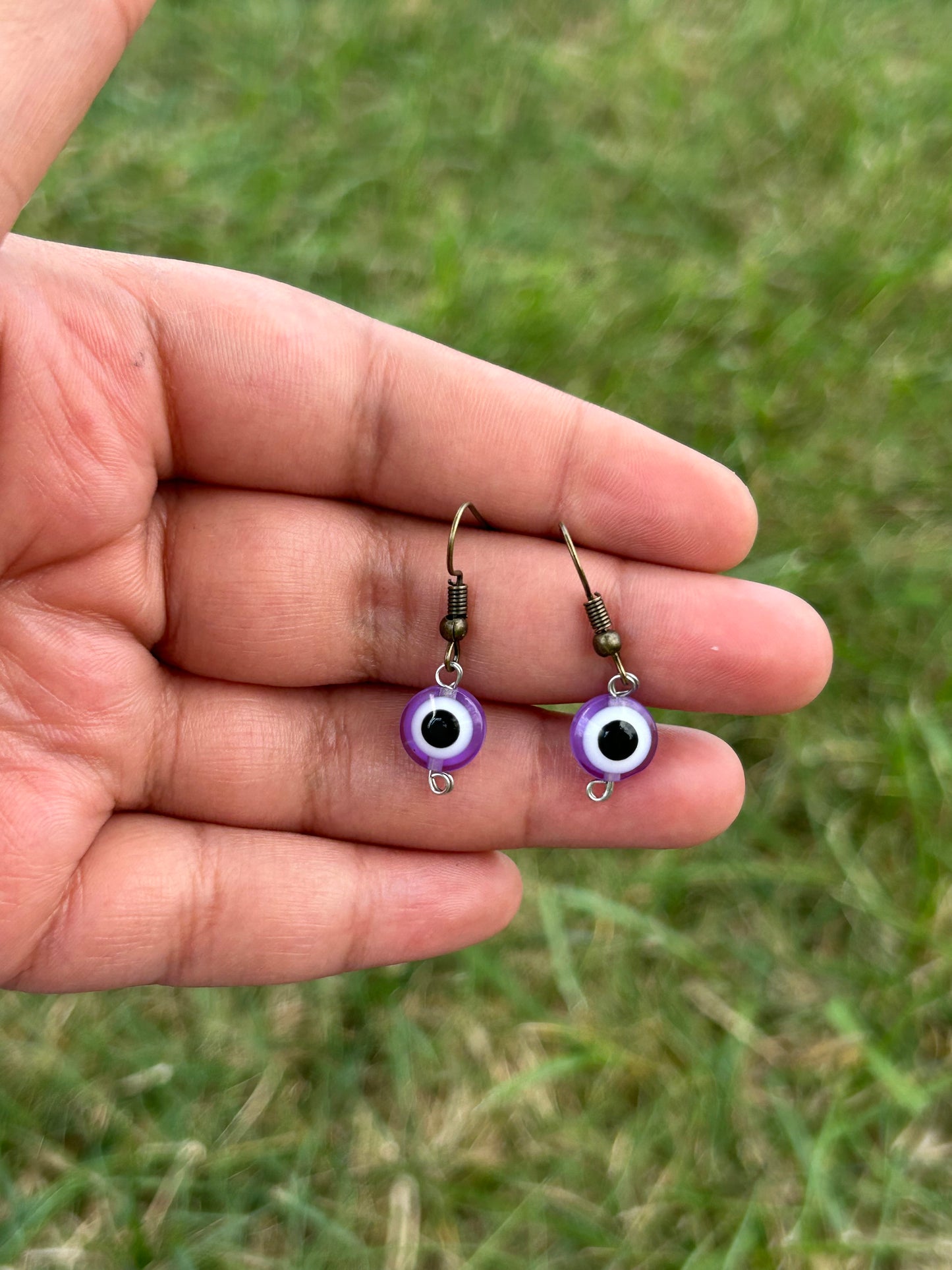 Purple Nazar Earrings