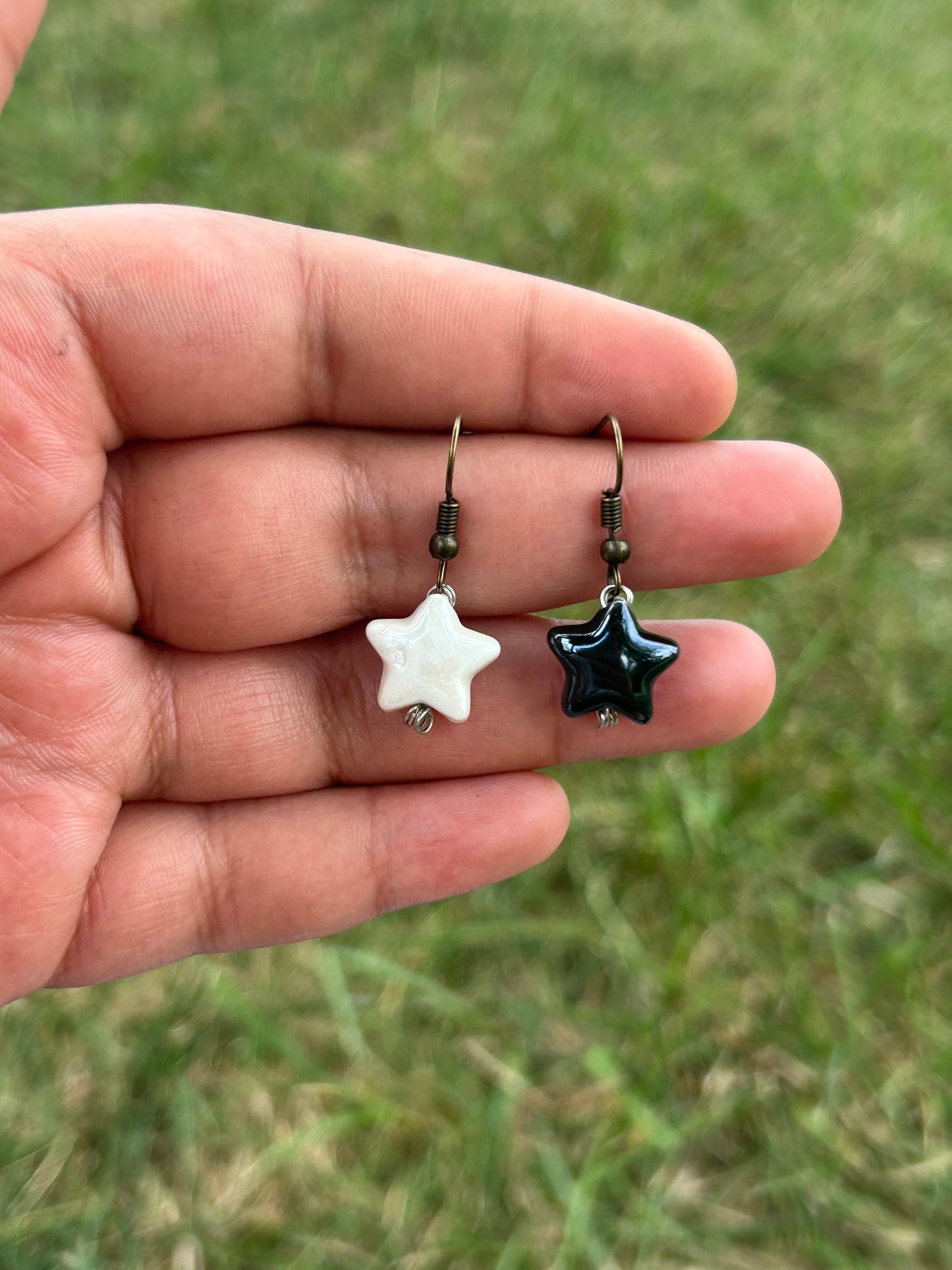 Black N White Star Child Earrings