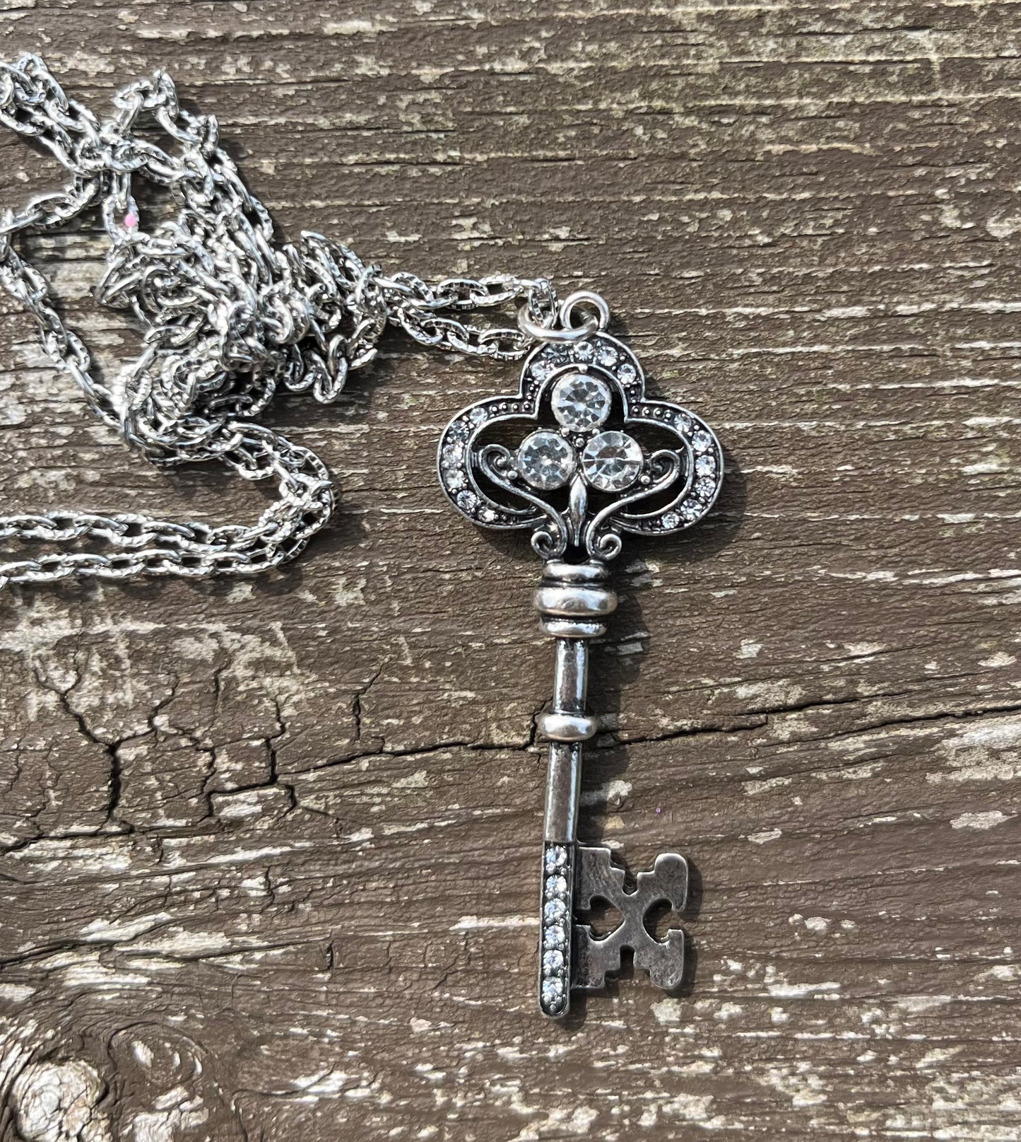 Diamond Key Chained Necklace