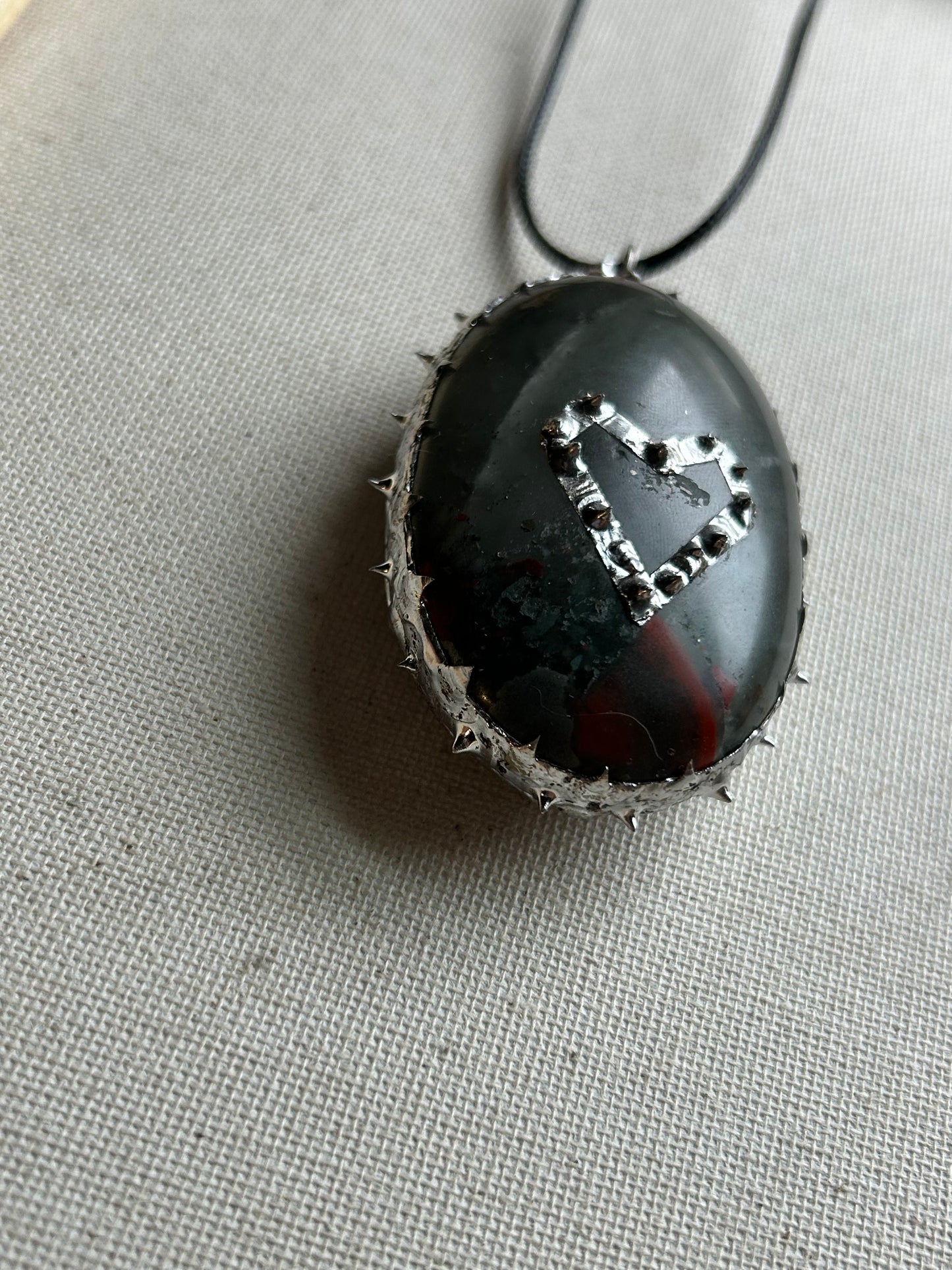 Hand Soldered BloodStone Necklace
