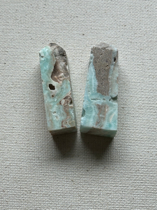 Blue Aragonite Crystal Tower Set
