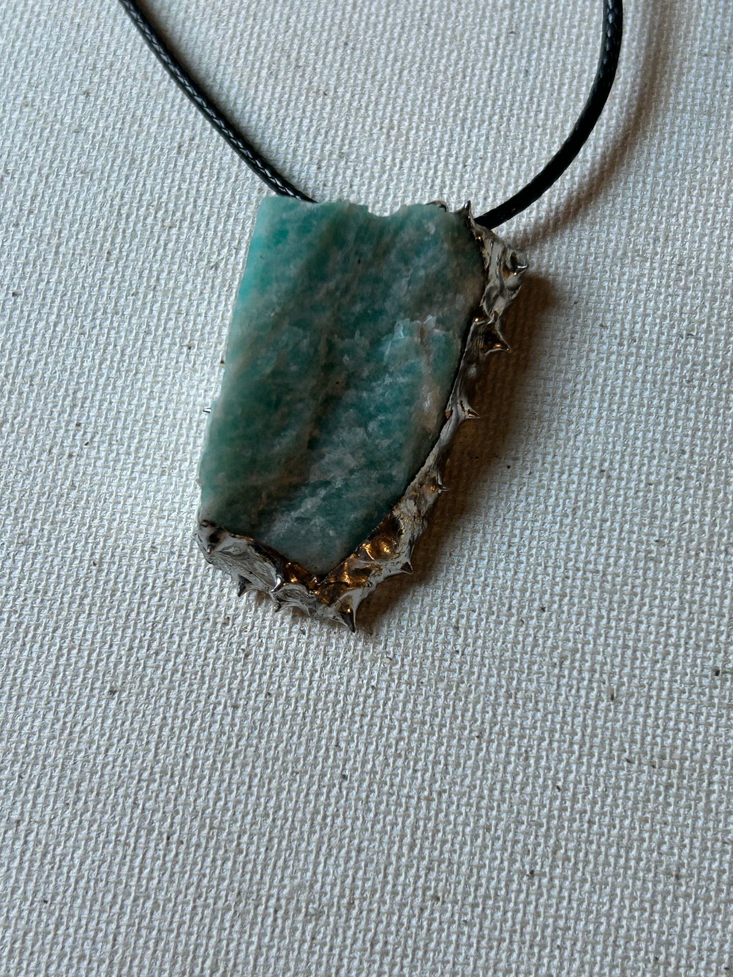 Hand Soldered Raw Amazonite Necklace