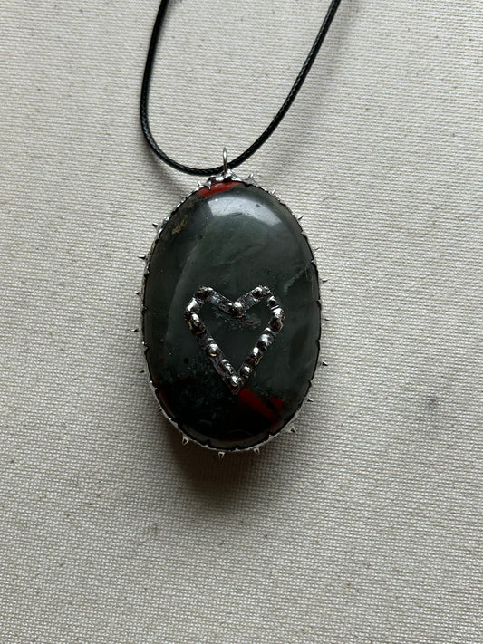 Hand Soldered BloodStone Necklace