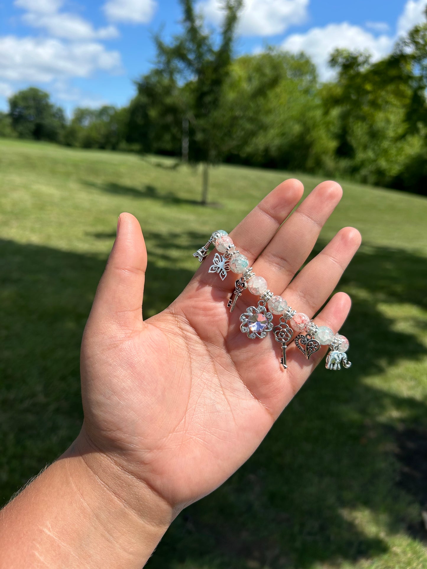 Paris Princess Charmed Glass Bracelet