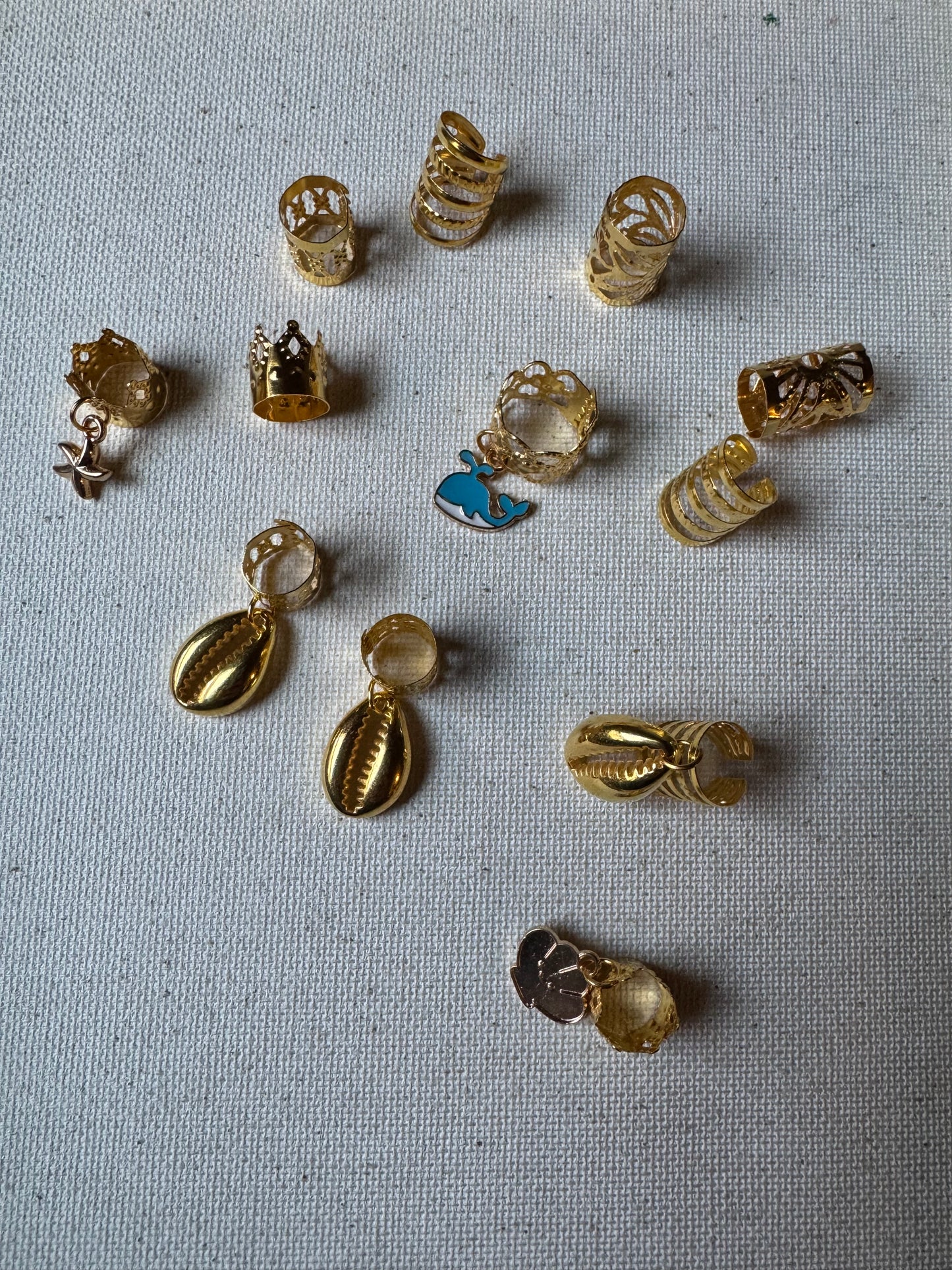 Golden Ocean Hair Charms