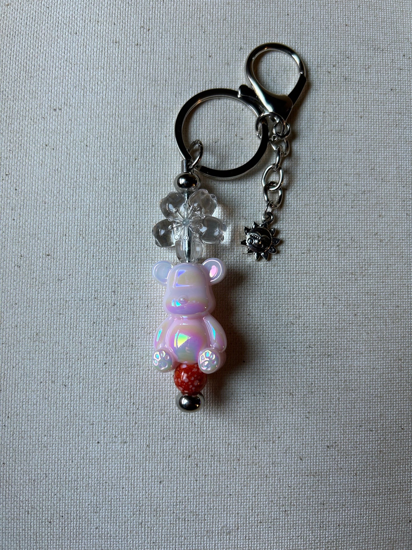 Chrome Bubble Bear Keychain