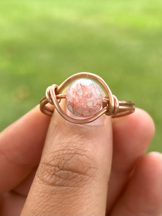 Orbit Wire Wrapped Copper Ring Style Candy Kiss