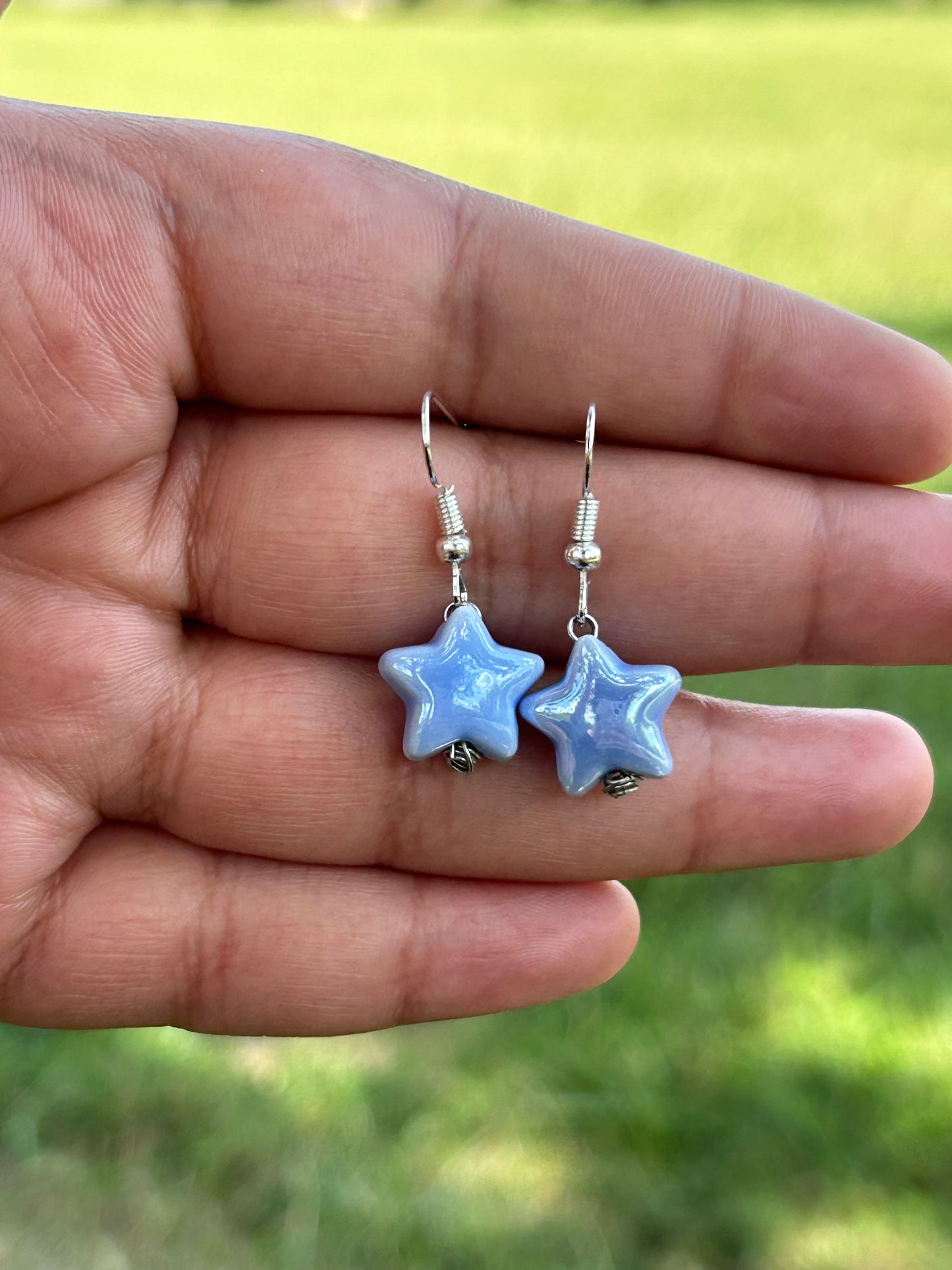 Baby Blue Star Child Earrings