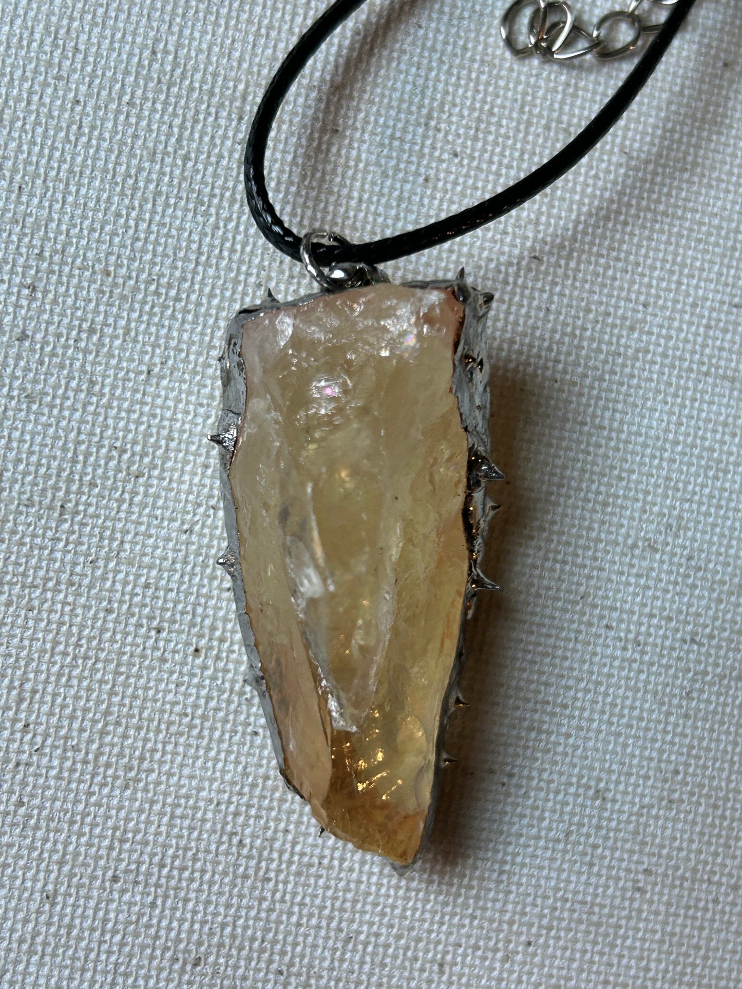 Hand Soldered Raw Citrine Necklace
