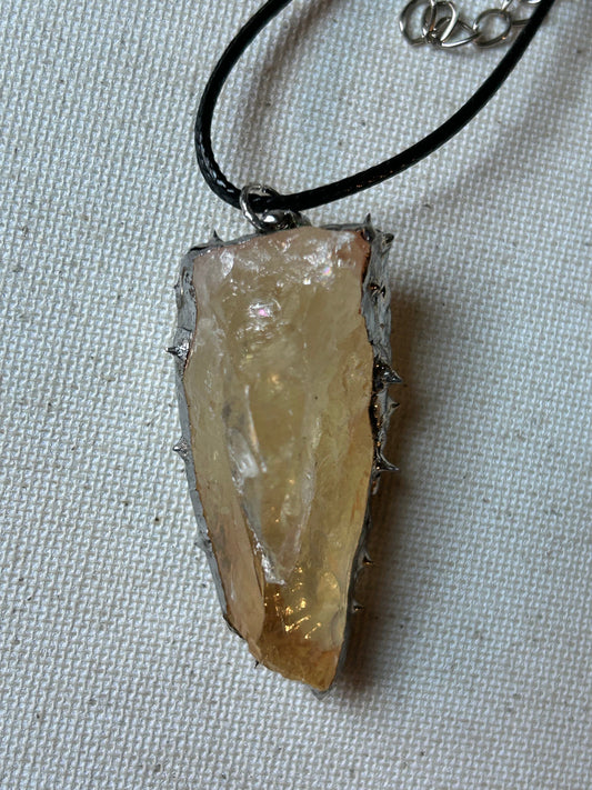 Hand Soldered Raw Citrine Necklace