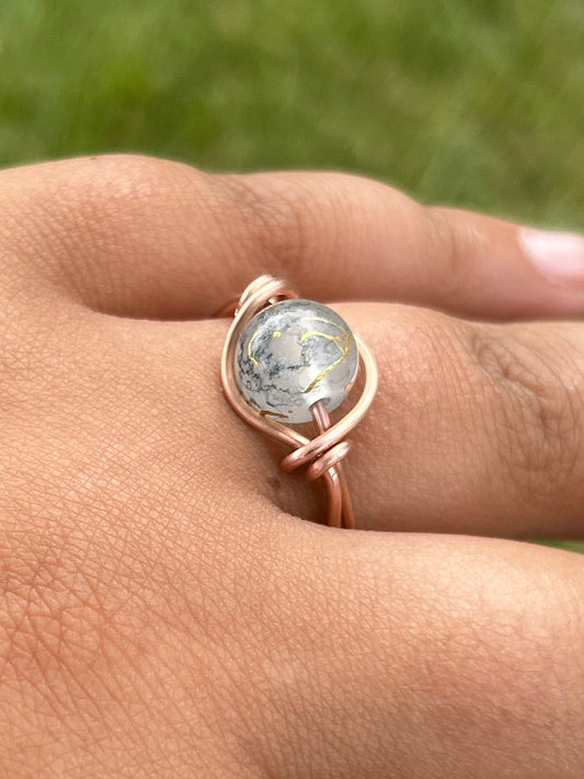 Orbit Wire Wrapped Copper Ring Style Peace & Serenity