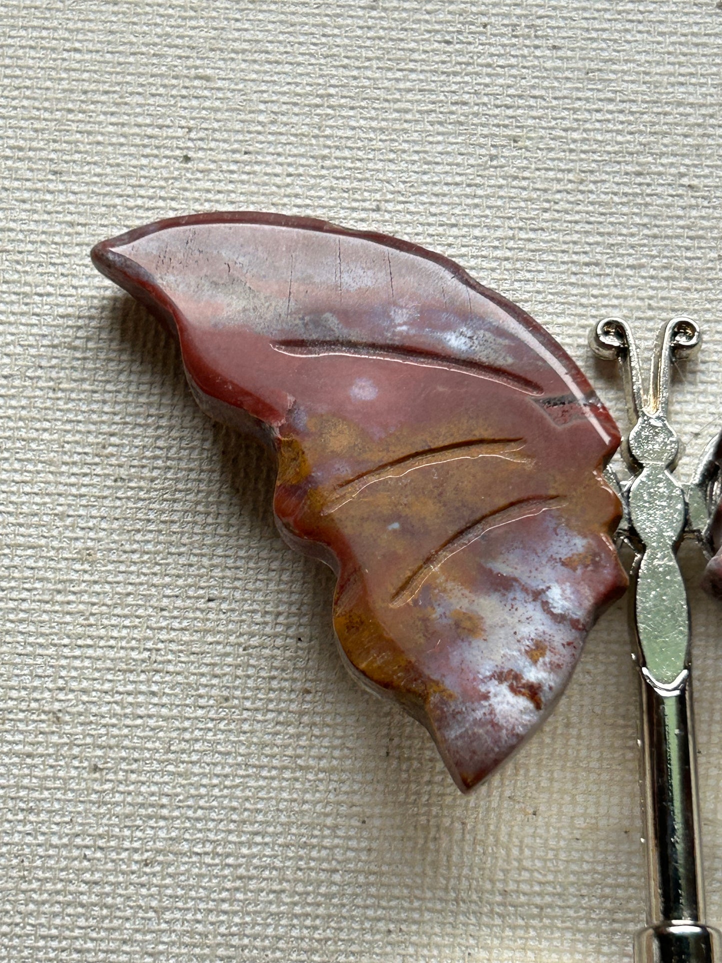Small Sized Jasper Crystal Butterfly Stand
