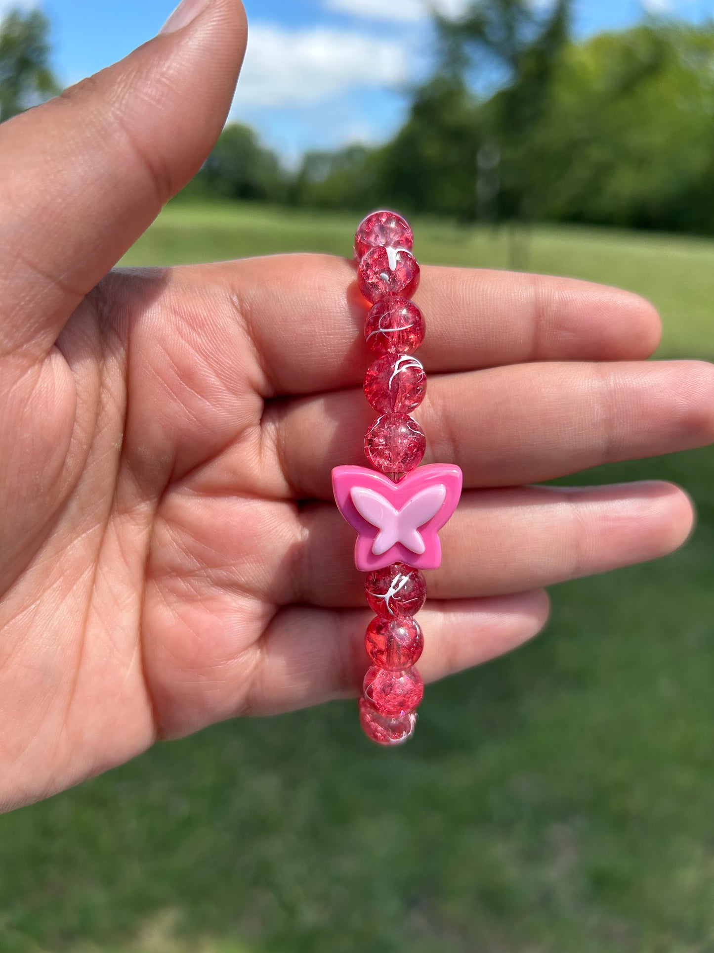 Flutter Fly Style Cherry Glass Bracelet