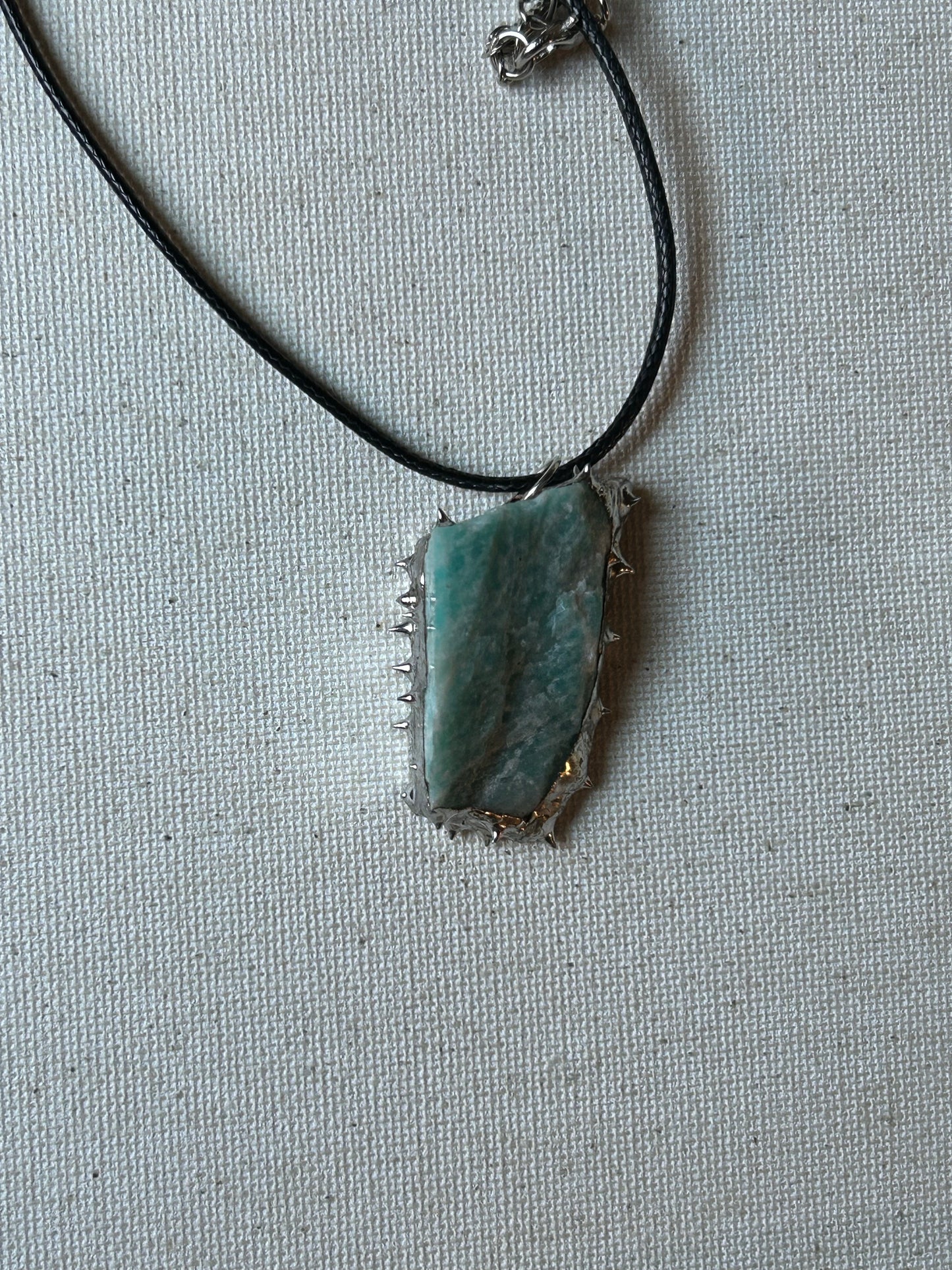 Hand Soldered Raw Amazonite Necklace