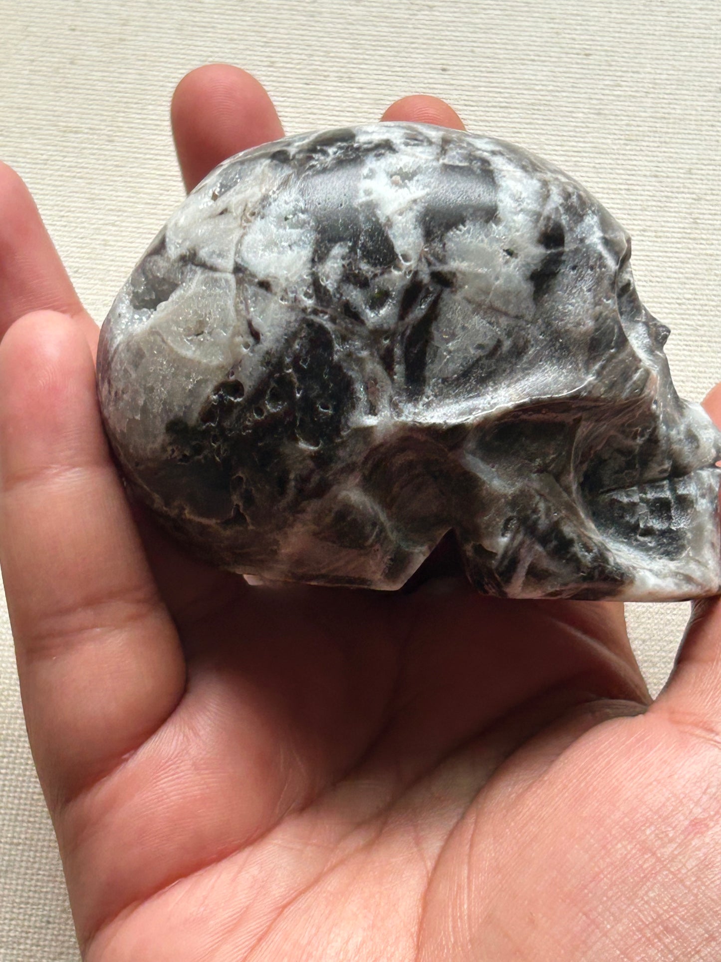 Druzy Agate Skull