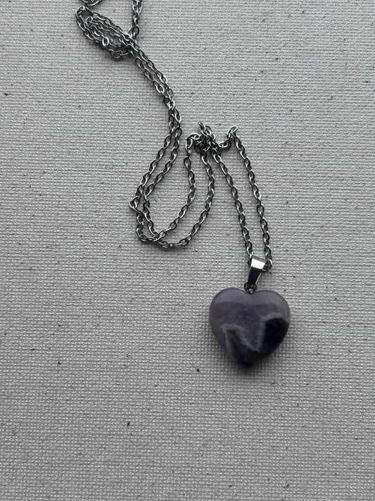 Amethyst Heart Necklace