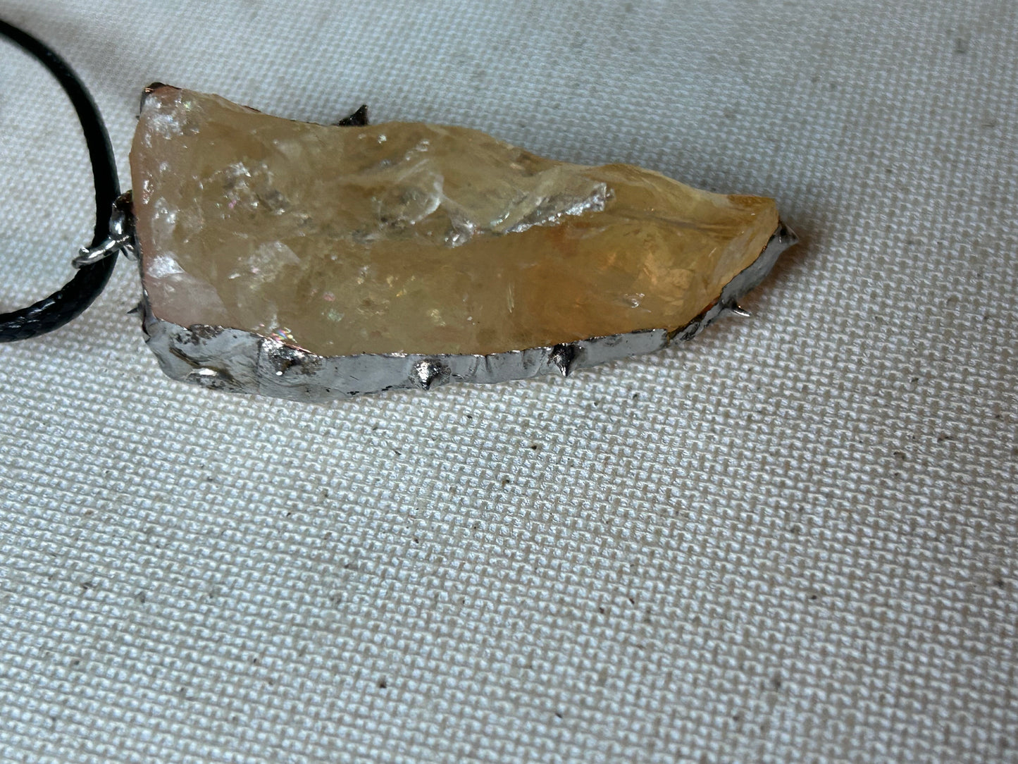 Hand Soldered Raw Citrine Necklace