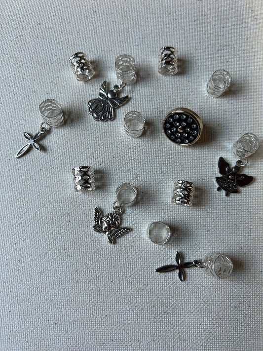 Angels & Crosses Silver Hair Charms