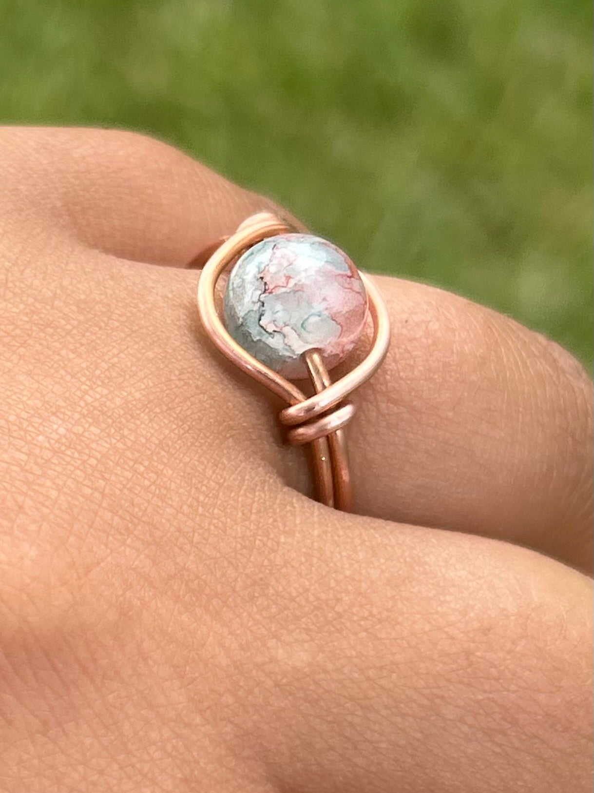 Orbit Wire Wrapped Copper Ring Style Candy Kiss