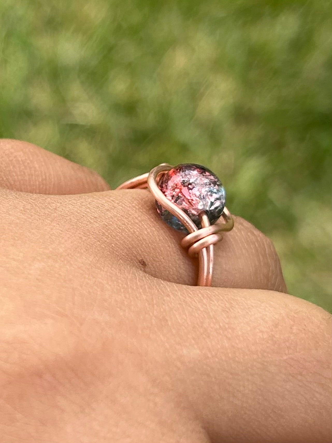 Orbit Wire Wrapped Copper Ring Style Nebula