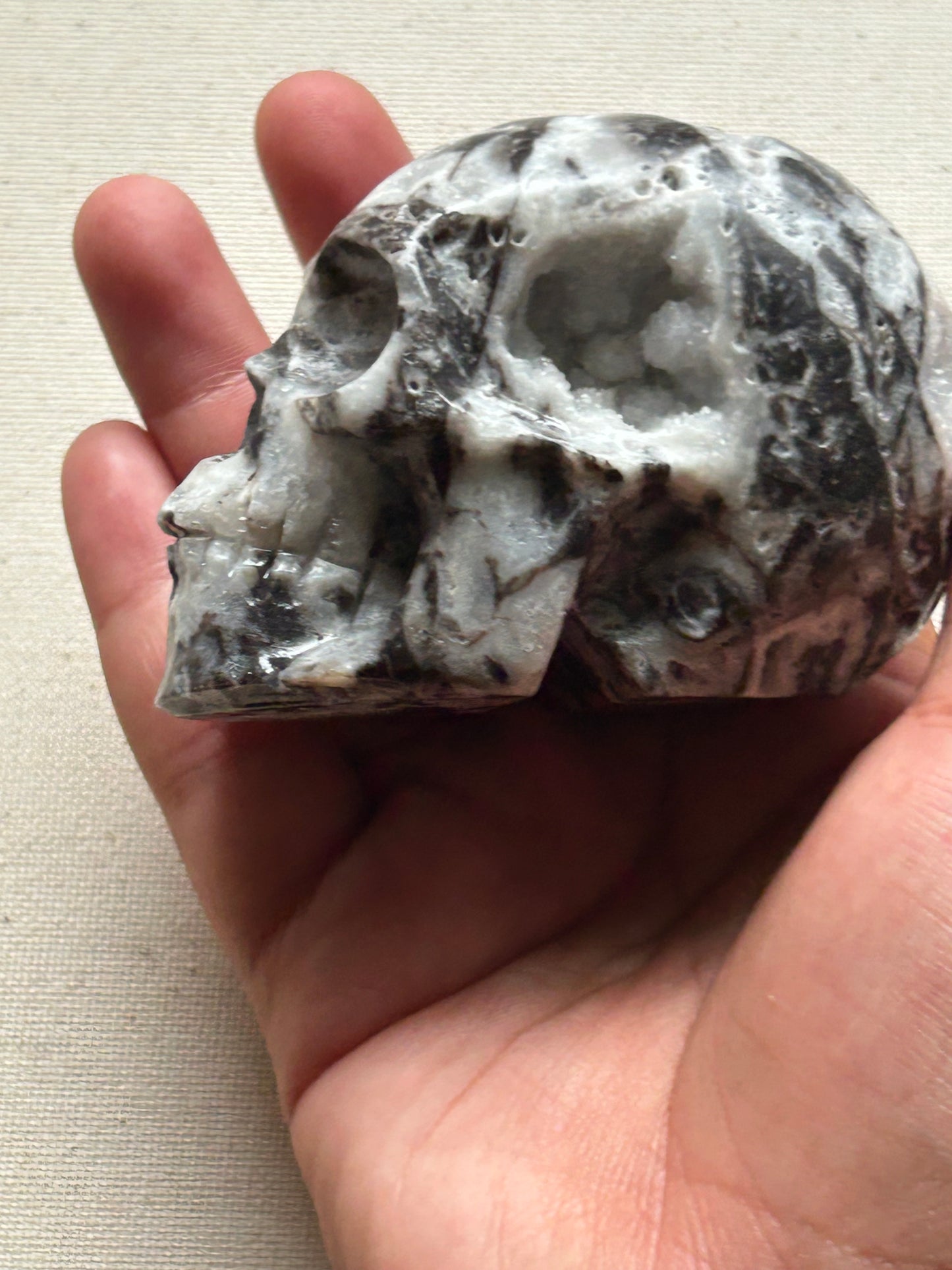 Druzy Agate Skull