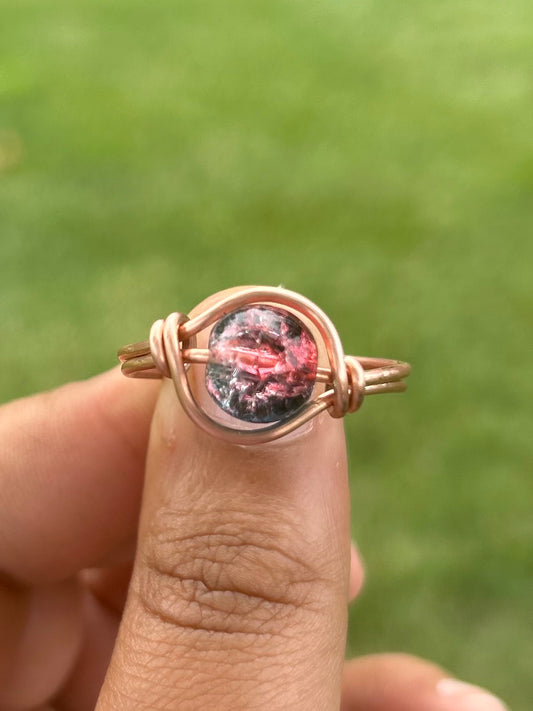 Orbit Wire Wrapped Copper Ring Style Nebula