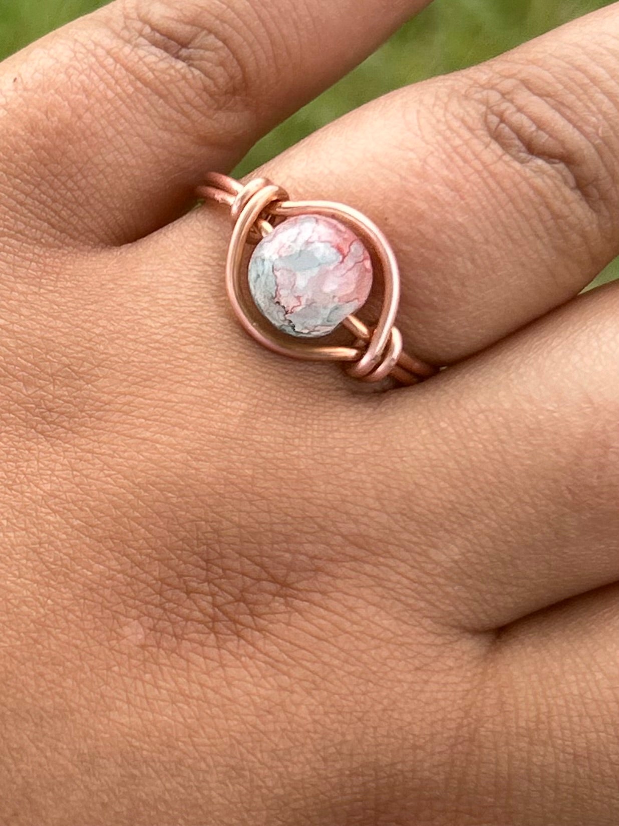 Orbit Wire Wrapped Copper Ring Style Candy Kiss