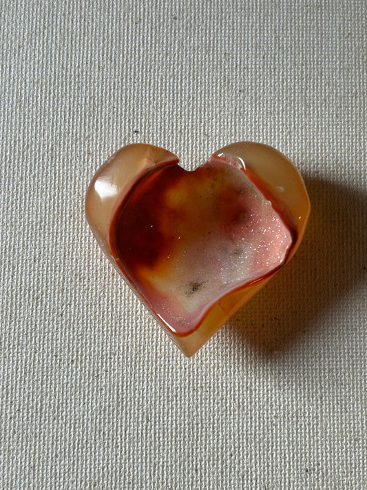 Carnelian With Quartz Crystal Heart