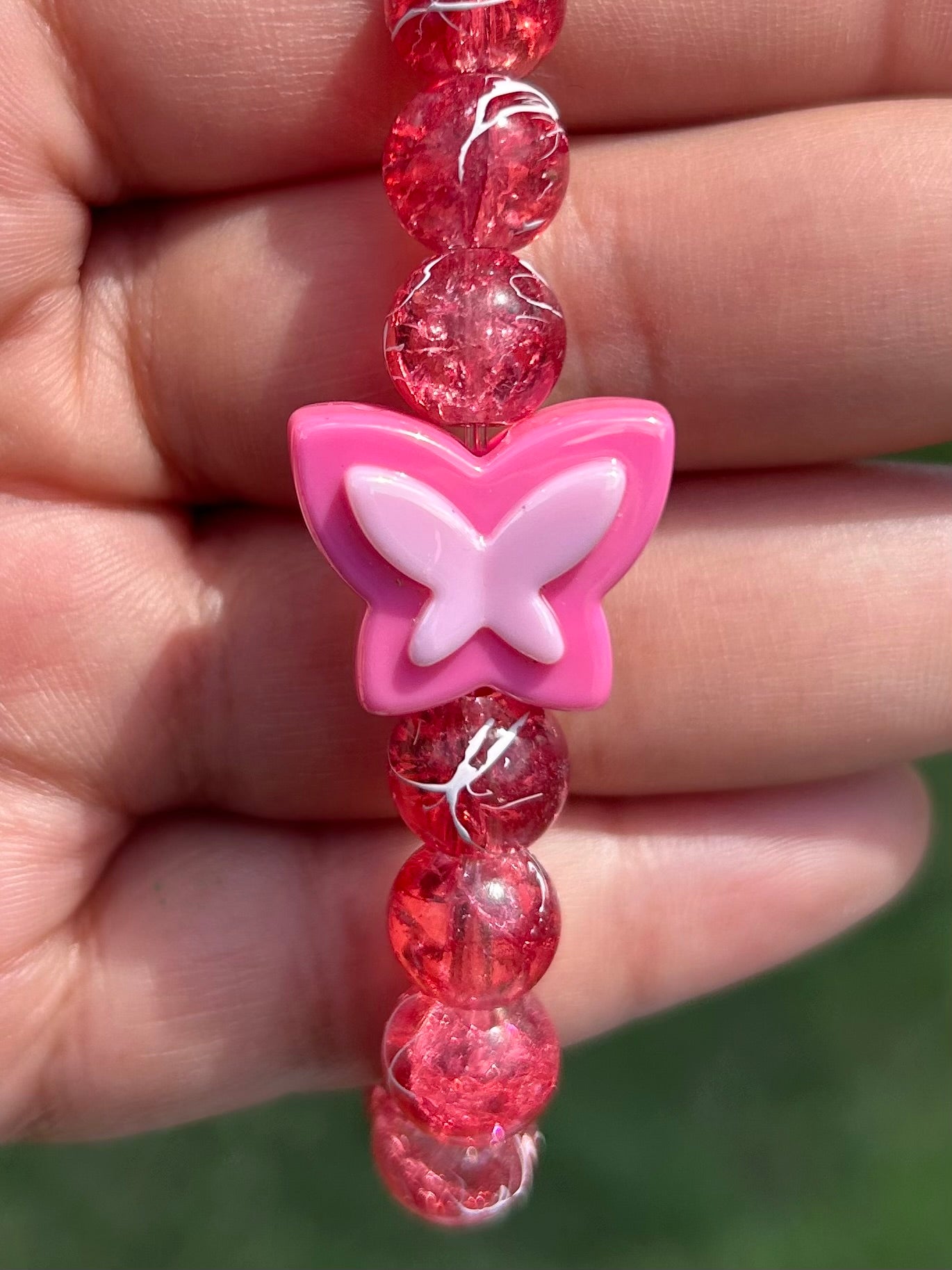 Flutter Fly Style Cherry Glass Bracelet