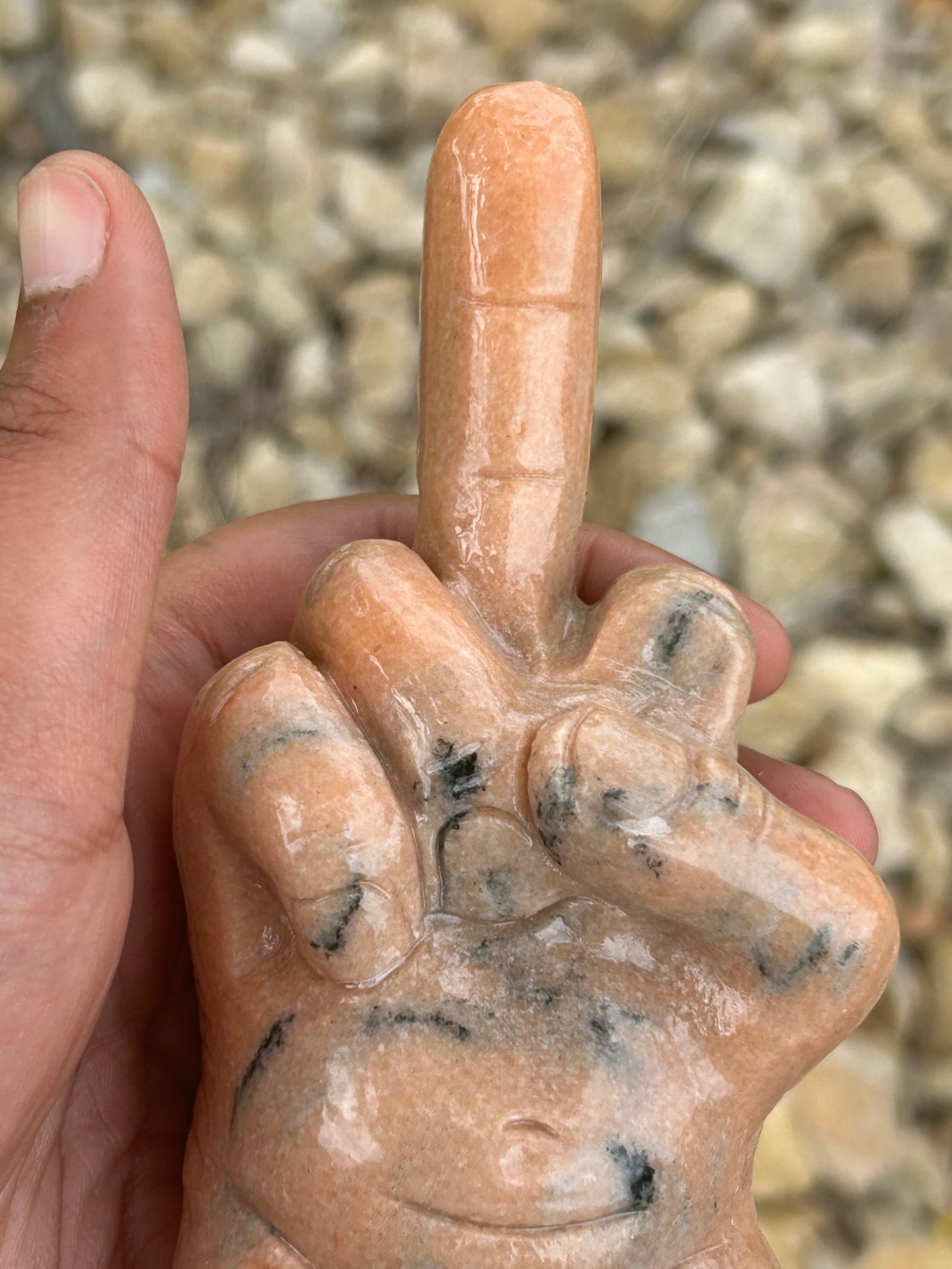 Peach MoonStone With Black Tourmaline Inclusions