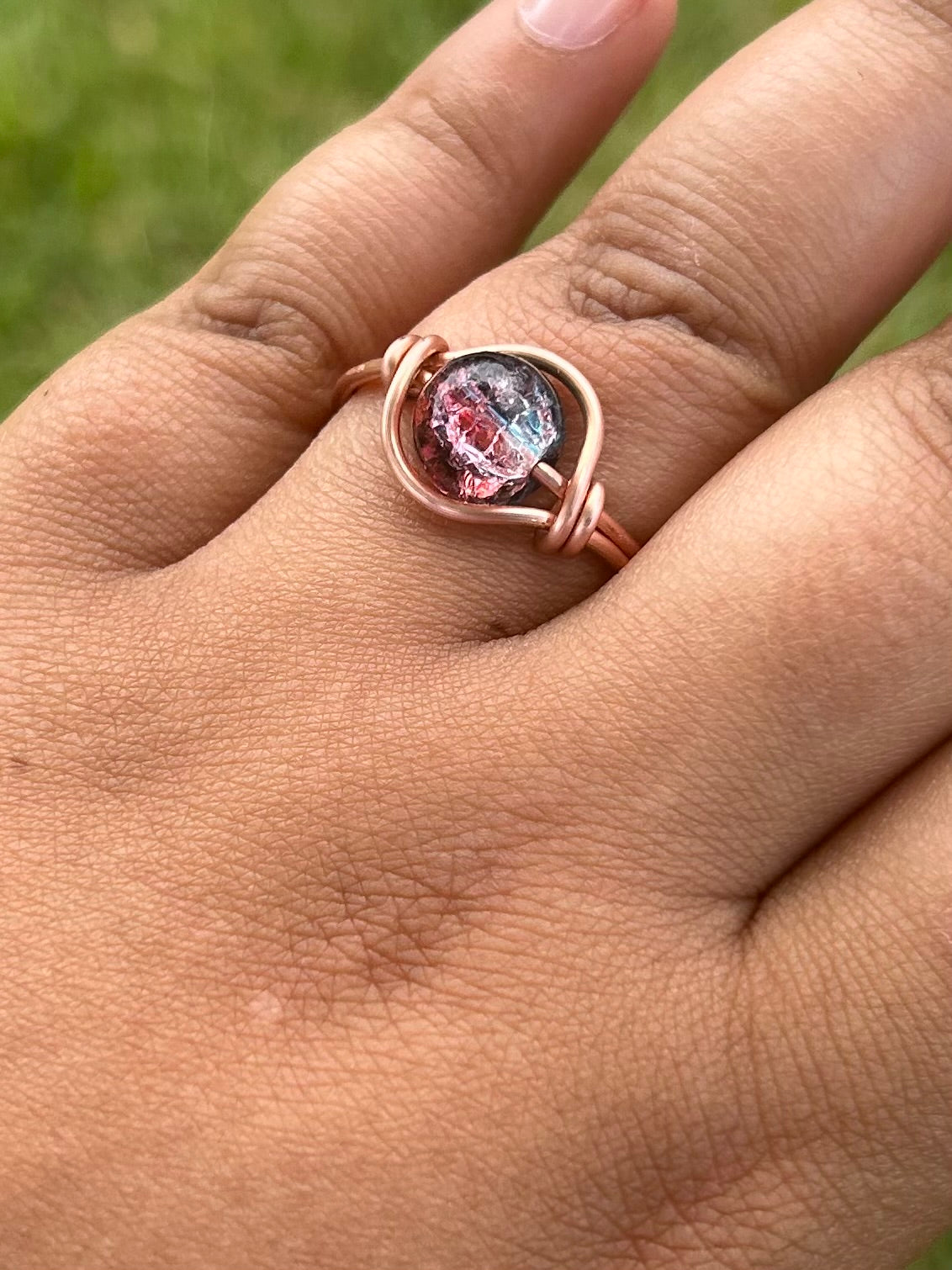 Orbit Wire Wrapped Copper Ring Style Nebula