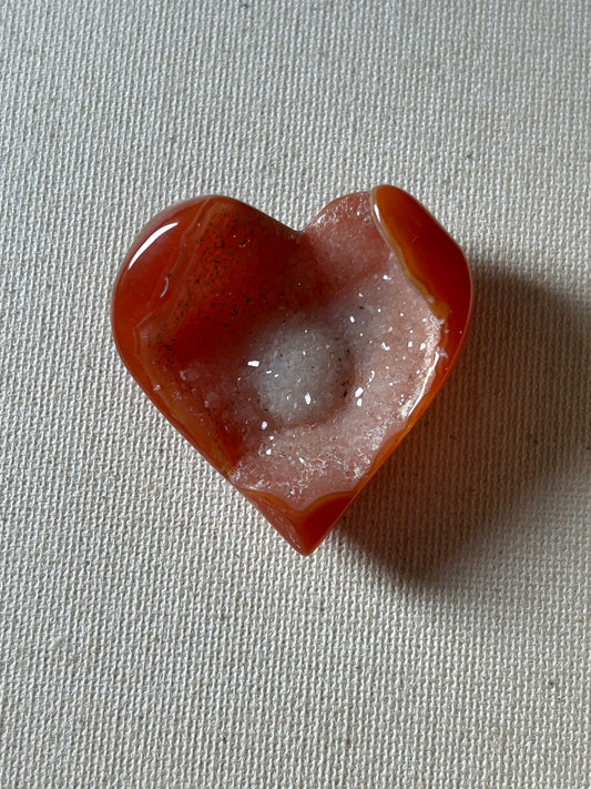 Raw Carnelian With Quartz Crystal Heart