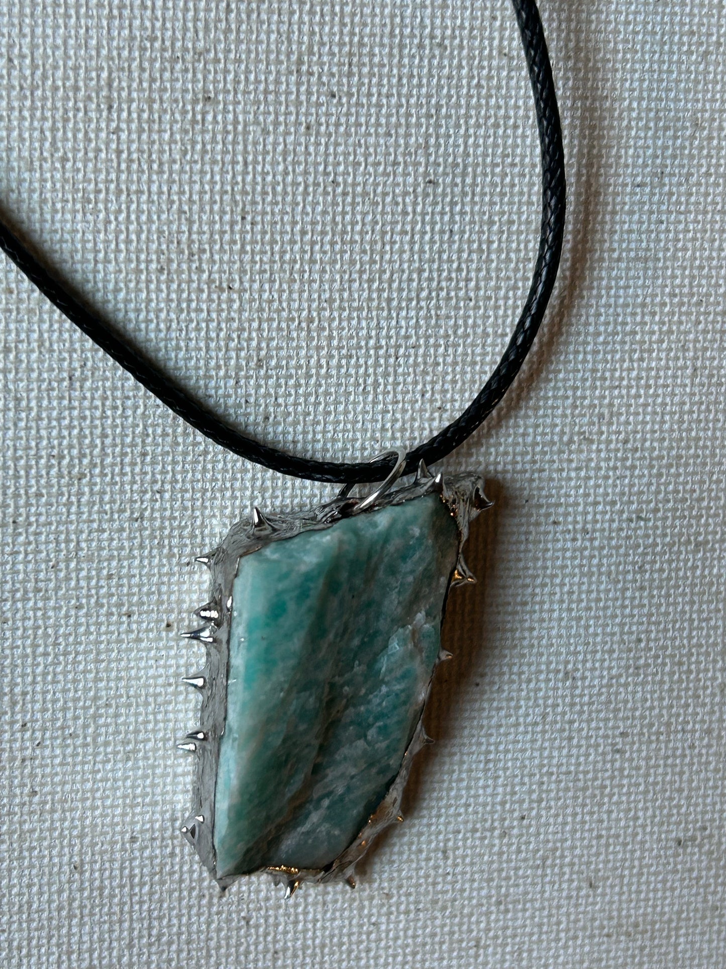 Hand Soldered Raw Amazonite Necklace