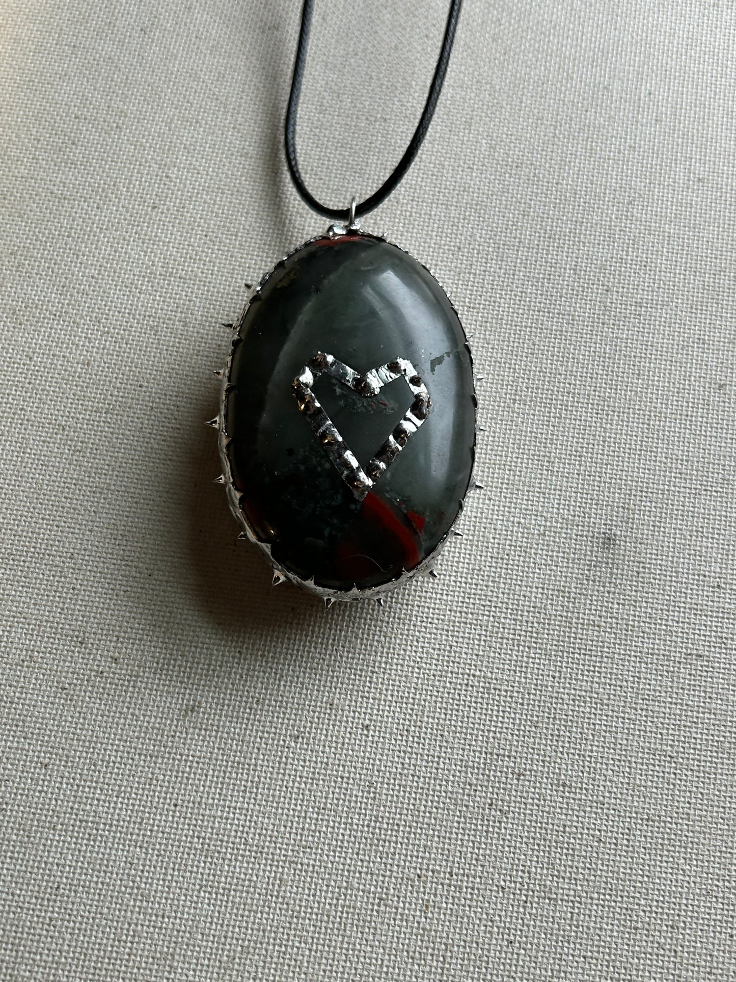Hand Soldered BloodStone Necklace