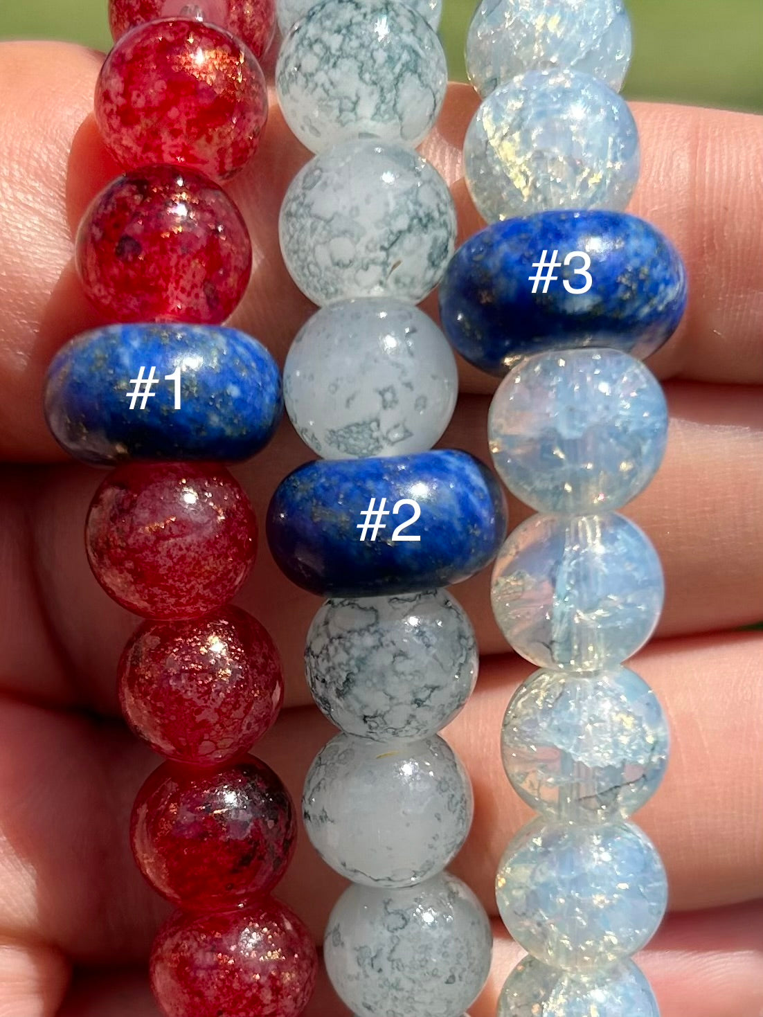 Polished Lapis Lazuli Glass Bracelet