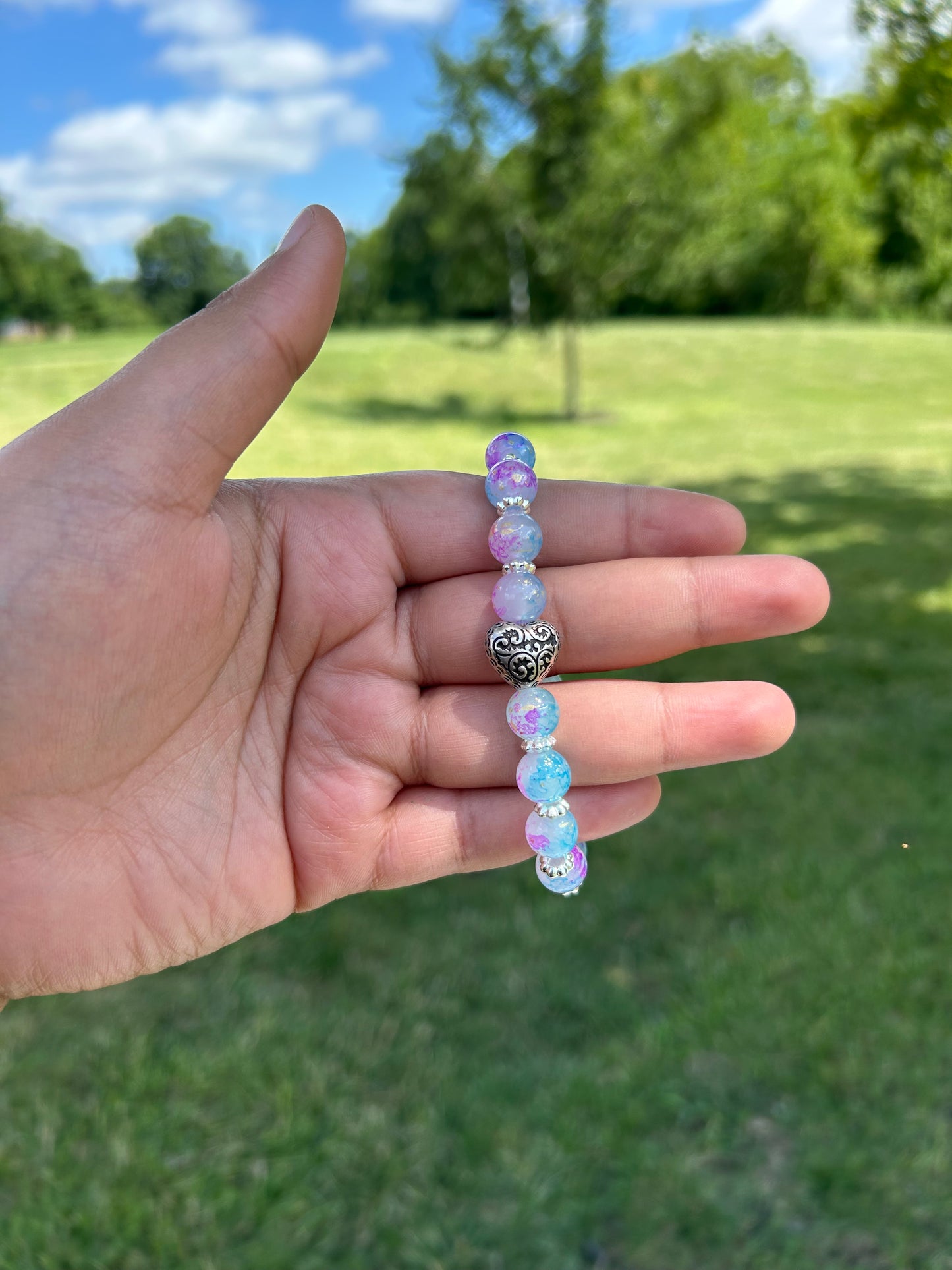 Arcane Heart Style Kissed Glass Bracelet