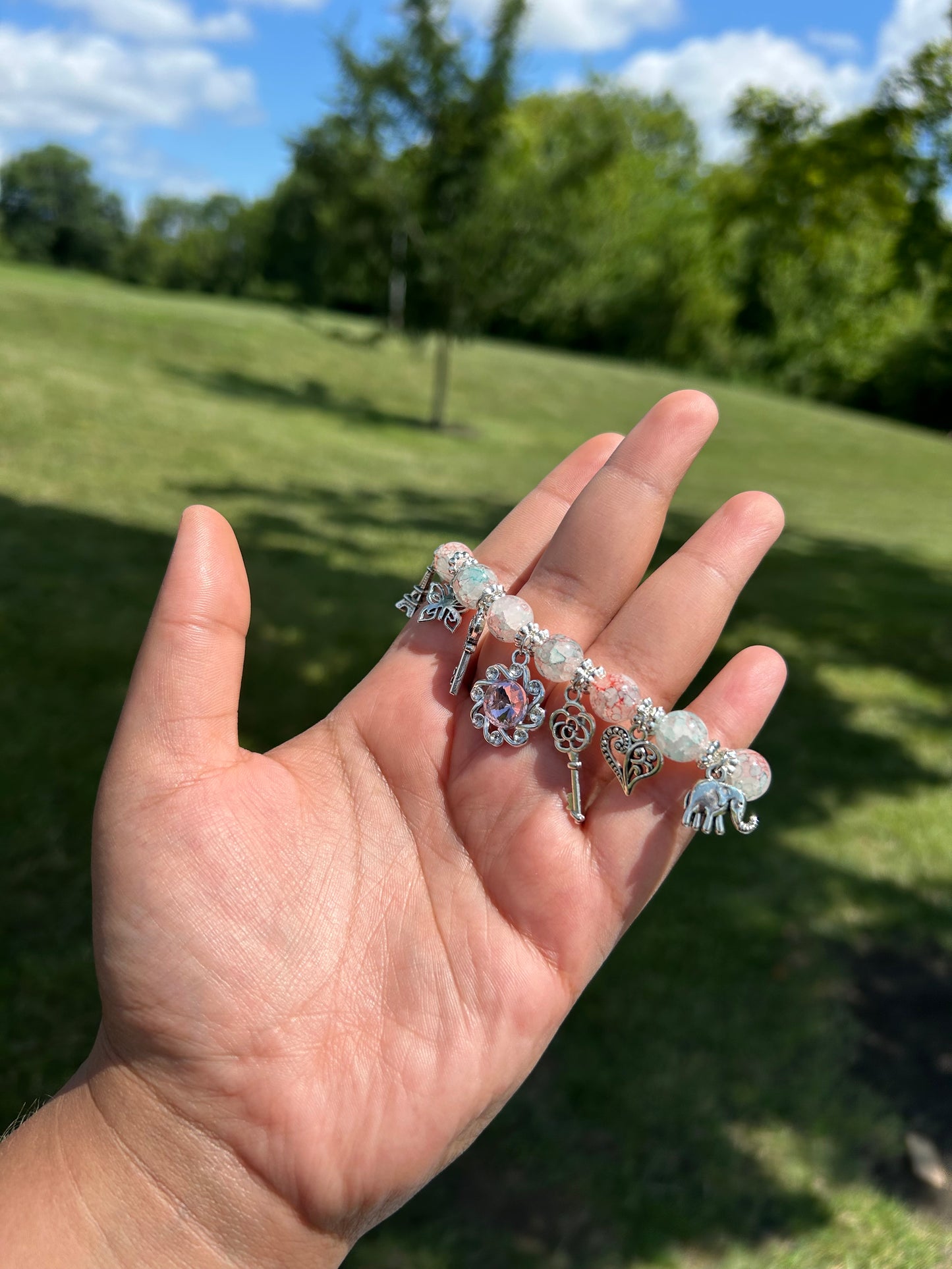 Paris Princess Charmed Glass Bracelet