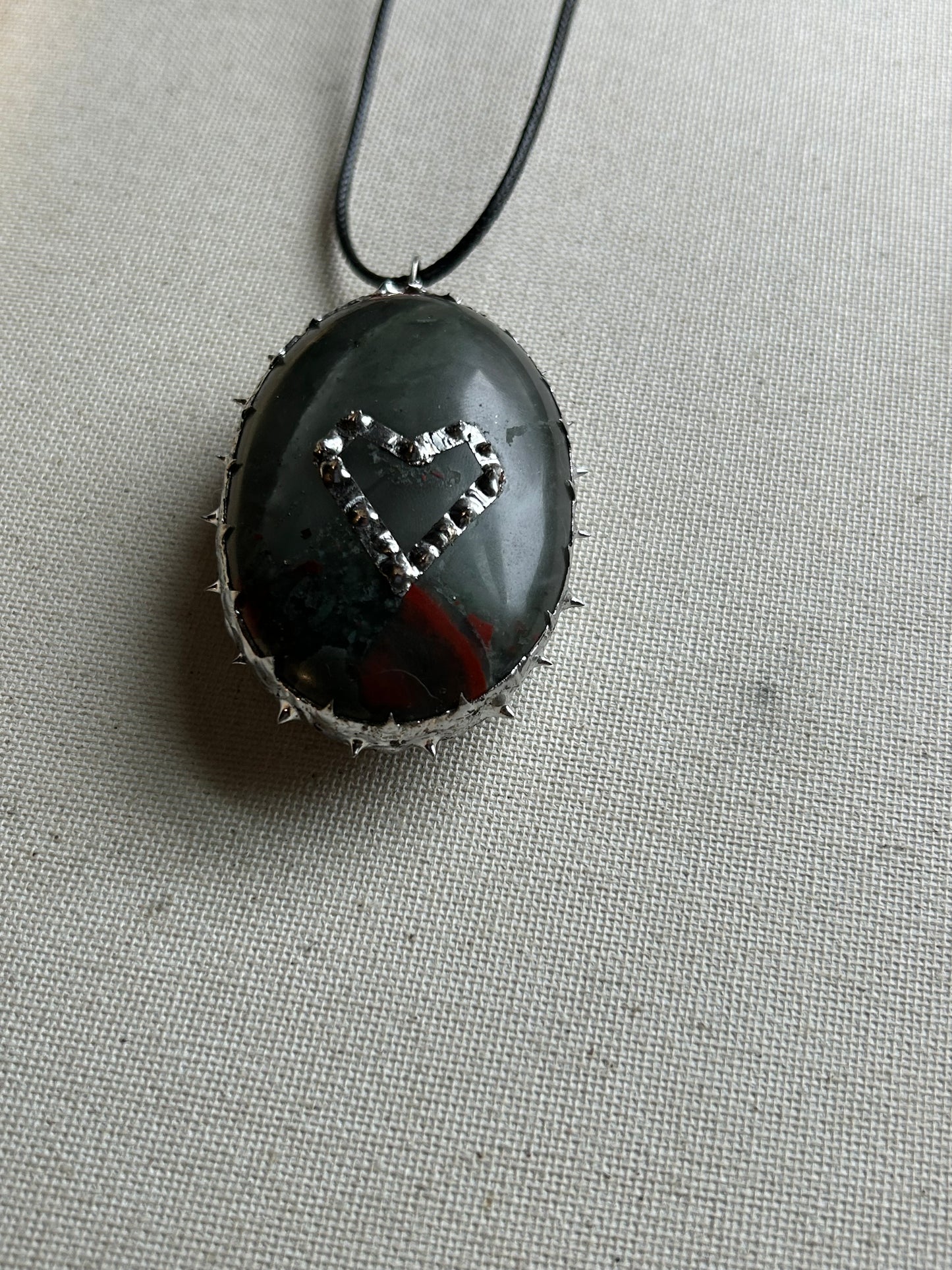 Hand Soldered BloodStone Necklace